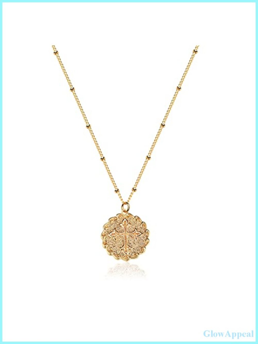 14K Gold Plated Dainty Cross Pendant Necklace for Women 20 Inch
